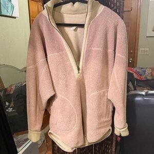 Free People V-Neck Sweater in Beige and Cream